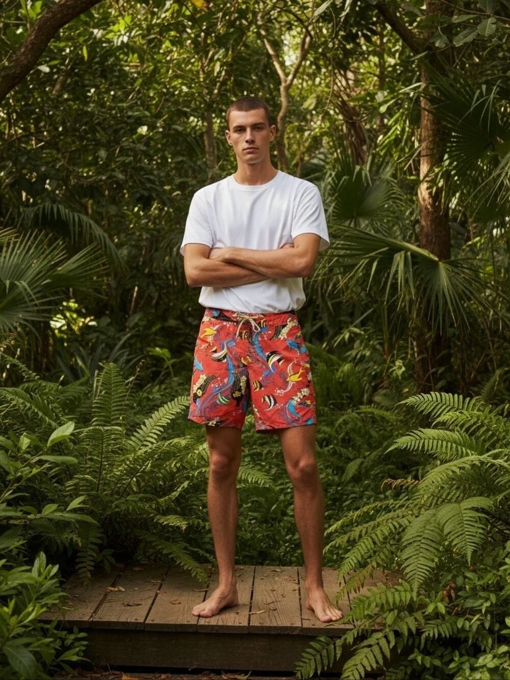 Patagonia Men's Size 30 Board Swim Trunks Drawstring Side Pocket Tropical Fish